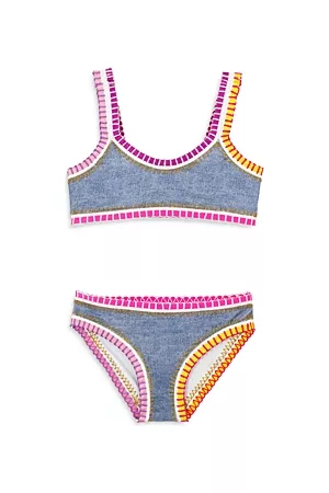 PQ Swim Girls Bikinis - Girls' Sporty Embroidered Bikini