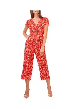 Vince Camuto Women Jumpsuits - V Neck Flutter Sleeve Jumpsuit