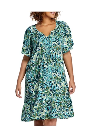 Estelle Women Short & Mini Dresses - Short Sleeve Peacock Dress