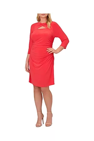 Adrianna Papell Women Casual Dresses - Cutout Ruched Jersey Dress