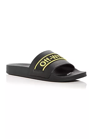 OFF-WHITE Men Slide Sandals - Men's Industrial Belt Logo Slide Sandals