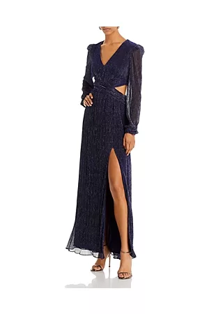 Aqua Women Evening Dresses & Gowns - Cutout Metallic Gown