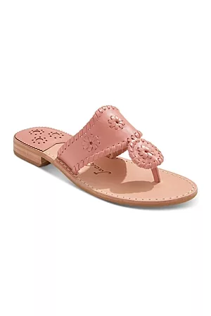 Jack Rogers Women Thong Sandals - Women's Jacks Whipstitch Slip On Thong Slide Sandals
