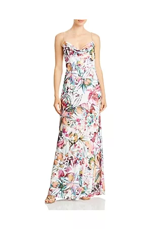 Liv Foster Women Evening Dresses & Gowns - Cowl Neck Floral Print Gown