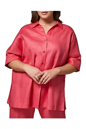 Persona by Marina Rinaldi Women Shirts - Bandolo Relaxed Fit Linen Shirt