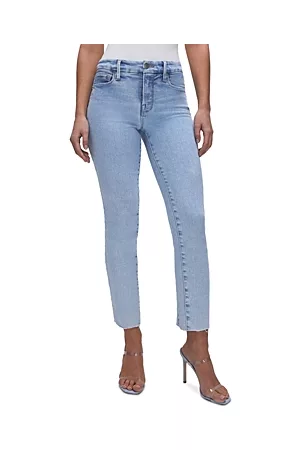 GOOD AMERICAN Women High Waisted Jeans - Good Legs High Rise Slim Cigarette Jeans in