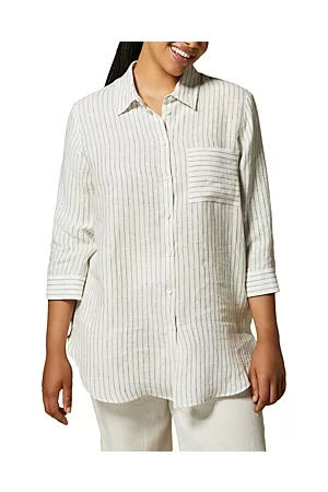 Persona by Marina Rinaldi Women Shirts - Federica Striped Linen Shirt