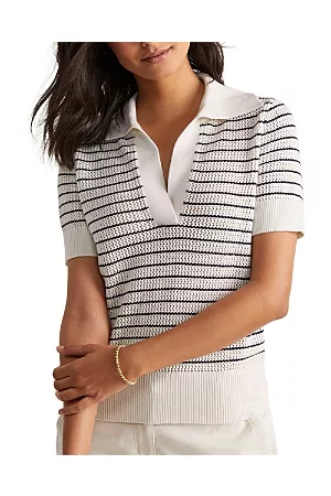 Vineyard Vines Women Polo T-Shirts - Polo Collar Short Sleeve Sweater Top