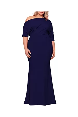 Betsy & Adam Women Graduation Dresses - Plus One Shoulder Gown