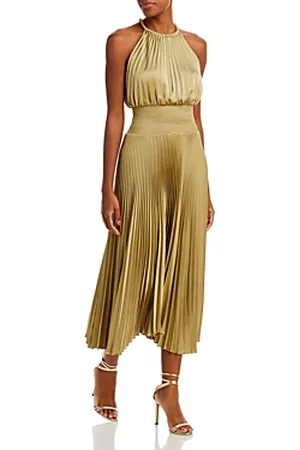 A.L.C. Women Halter Dresses - Renzo Ii Pleated Halter Dress