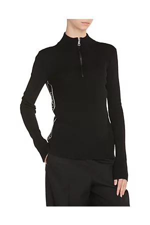 Moncler Women Sweaters - Quarter Zip Mock Neck Sweater