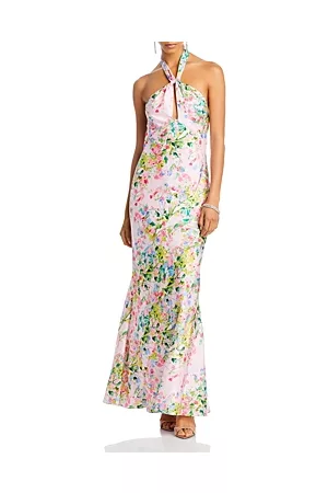 Ml Monique Lhuillier Women Evening Dresses & Gowns - Rose Satin Halter Gown