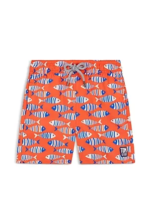 Tom & Teddy Boys Swim Shorts - Boys' Fish Print Swim Trunks