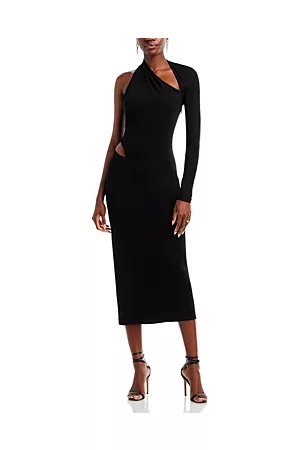 VERSACE Women Asymmetrical Dresses - Asymmetric Cutout Midi Dress