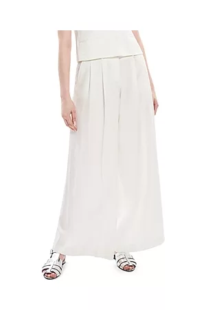 THEORY Women Pleated Wide Leg Pants - Linen Pleat Front Wide Leg Pants