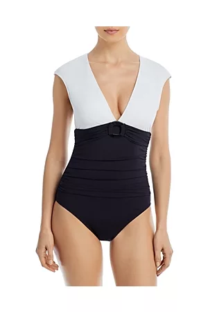 Bleu By Rod Beattie Women Loungewear - Cap Sleeve Two Toned One Piece Swimsuit