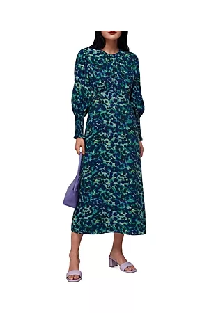 Whistles Women Printed & Patterned Dresses - Ink Cheetah Print Midi Dress
