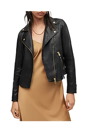 AllSaints Women Leather Jackets - Dalby Leather Biker Jacket