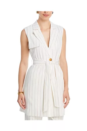 ELIE TAHARI Women Trench Coats - Striped Long Trench Vest