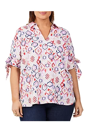 Foxcroft Women Short sleeved Shirts - Emma Ikat Short Sleeve Shirt