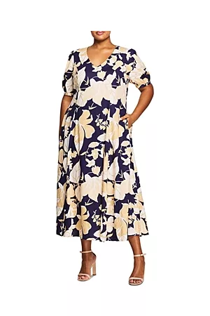 Estelle Women Puff Sleeve & Puff Shoulder Dresses - Valencia Puff Sleeve Midi Dress