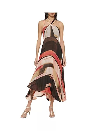 DKNY Women Midi Dresses - Pleated Chiffon Midi Dress