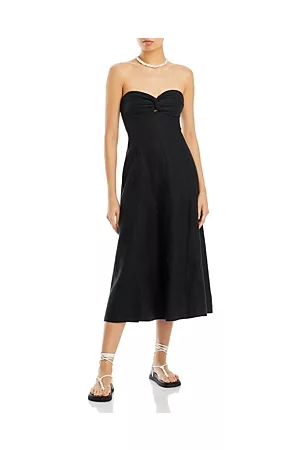 Madewell Women Strapless Dresses - Oakly Linen Strapless Midi Dress
