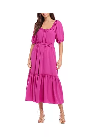 Karen Kane Women Puff Sleeve & Puff Shoulder Dresses - Puff Sleeve Midi Dress