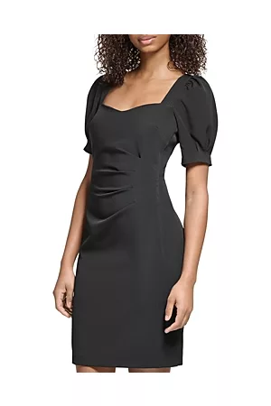 Karl Lagerfeld Women Ruched Dresses - Ruched Tech Crepe Sheath Dress