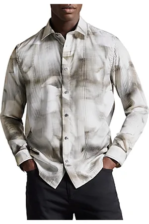 Mens Ted Baker Marros White Long Sleeve Jersey Shirt - White