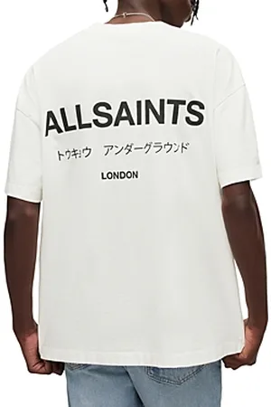 AllSaints Harding Oversized Ramskull Crew T-Shirt Black