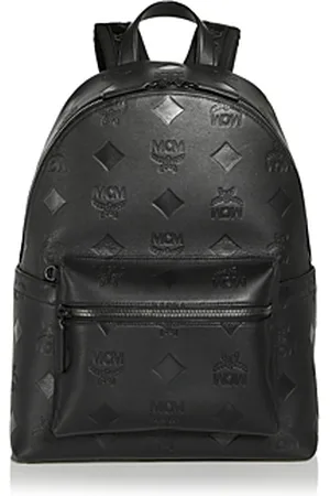 MCM Brandenburg Monogram Visetos Logo-embossed Leather Backpack in Black  for Men