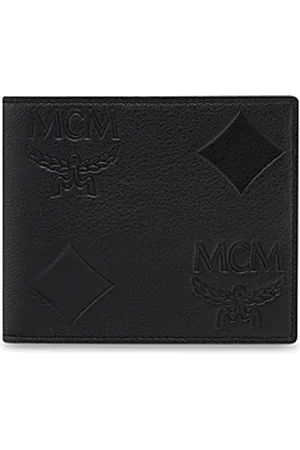 MCM Black Small Flap Bifold Canvas Claus Bi-fold Wallet