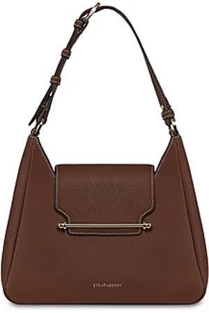 Strathberry Women's S Cabas - Grain Leather Shoulder Bag - Black - Vanilla  Edge/Stitch