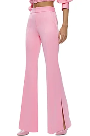 Alice + Olivia Deanna High Waisted Vegan Leather Bootcut Pant in