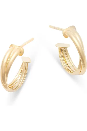 Alberto Amati 14K Yellow Twisted Double Row Small Hoop Earrings