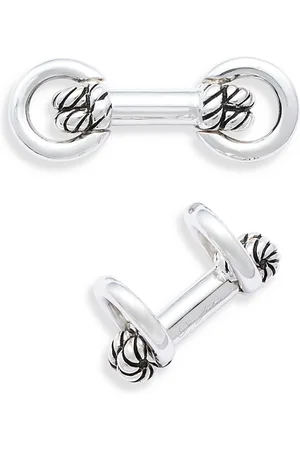 Jan Leslie Sterling Rope Knot Horseshoe Cufflinks
