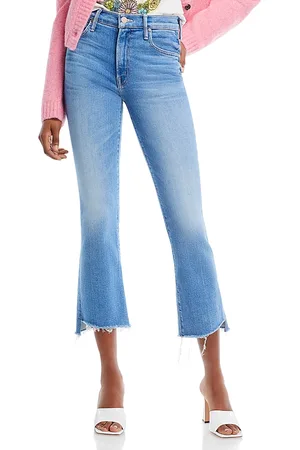 Mother The Insider High Rise Crop Step Fray Bootcut Jeans in