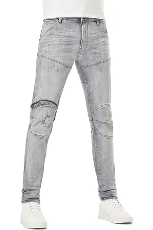 G-Star Elwood 5620 3D Zip Knee Skinny Jeans in Vintage Oregon Gray Destroyed