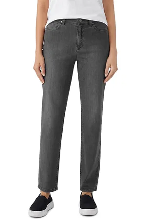 Eileen Fisher High Rise Slim Fit Jeans in Carbon