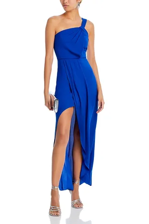 BCBG Max Azria One Shoulder Faux Wrap Dress