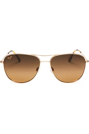 Maui Jim Cliff House Polarized Brow Bar Aviator Sunglasses, 59mm