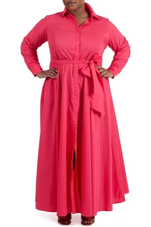 PARI PASSU Plus Size Poplin Maxi Shirtdress