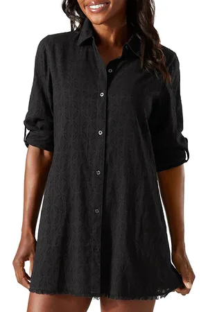 Tommy Bahama Clip Jacquard Shirt Swim Cover Up