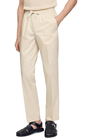 Sandro Alpha Cotton Blend Straight Leg Drawstring Pants