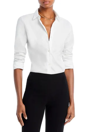 THEORY Tenia Luxe Stretch Cotton Top
