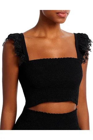 Peixoto Mariel Smocked Top Swim Cover-Up
