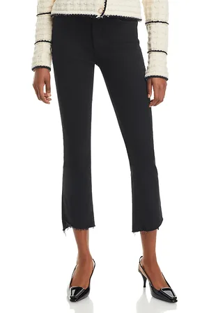 Mother The Insider High Rise Crop Step Fray Bootcut Jeans in
