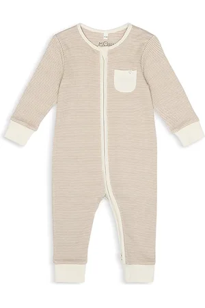 Mori Unisex Striped Clever Zip Romper