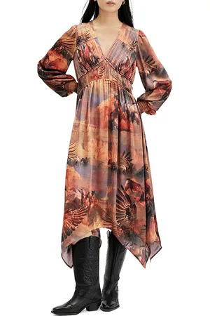 AllSaints Estelle Colca Asymmetric Maxi Dress